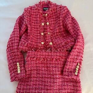 Katie J NYC Pink Tweed Kids Matching Set